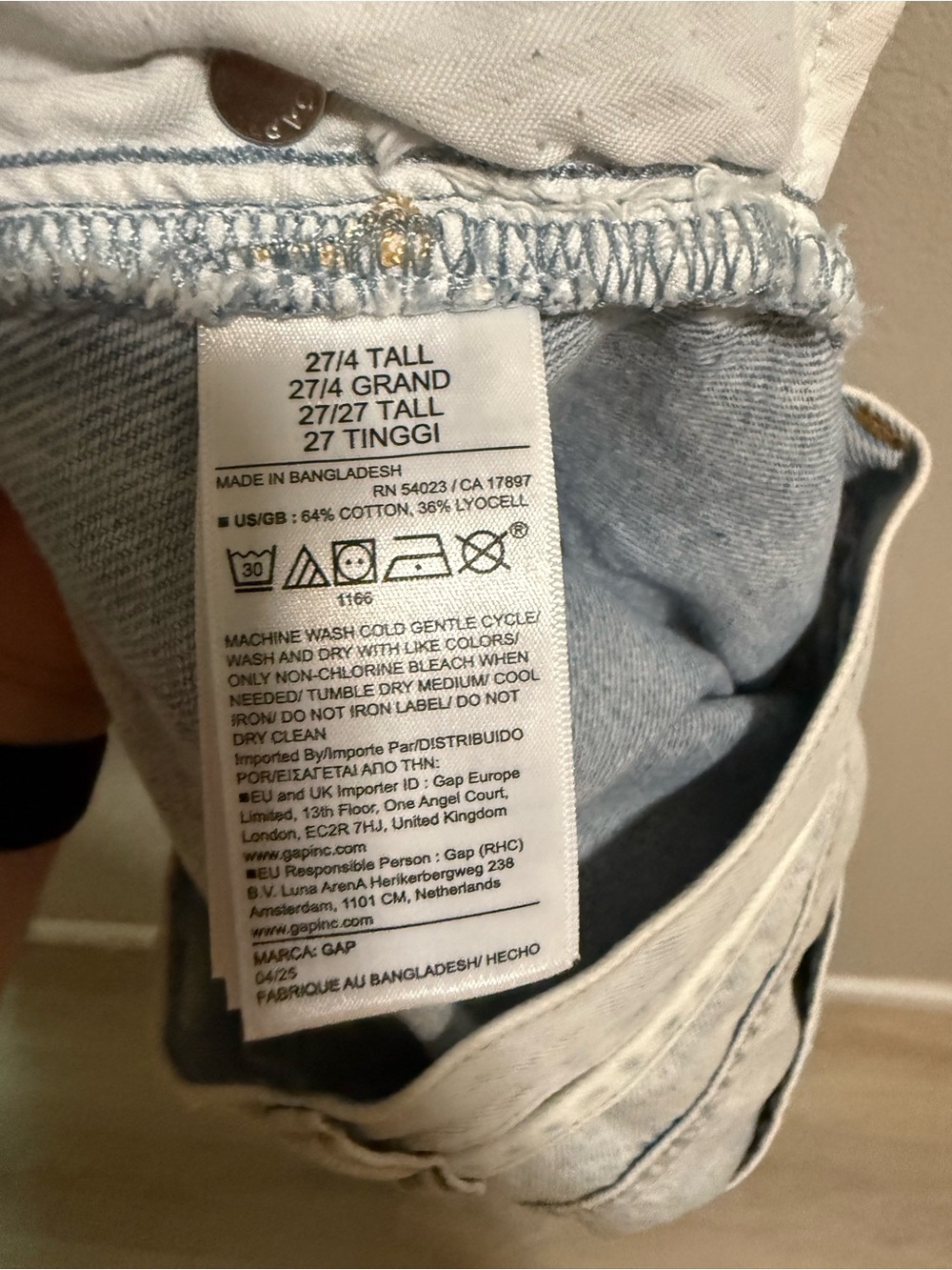 GAP Pale Blue Wide-Leg Tie Waist Jeans - Picture 5 of 5